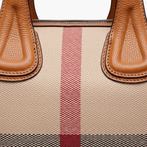 Leona Classic Plaid Vegan Leather Tote Bag - Laluva