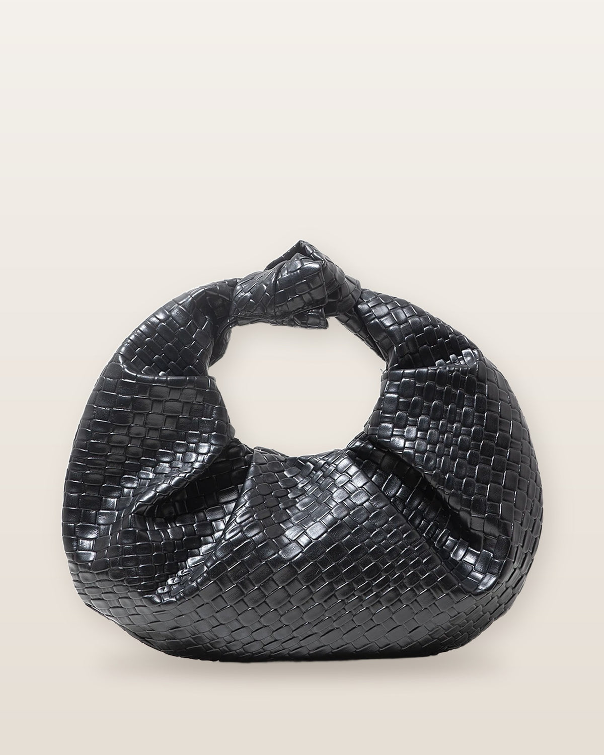 Lola Knotted Woven Crescent Bag