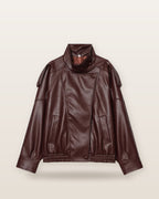 Noor Asymmetric Zip Faux Leather Jacket