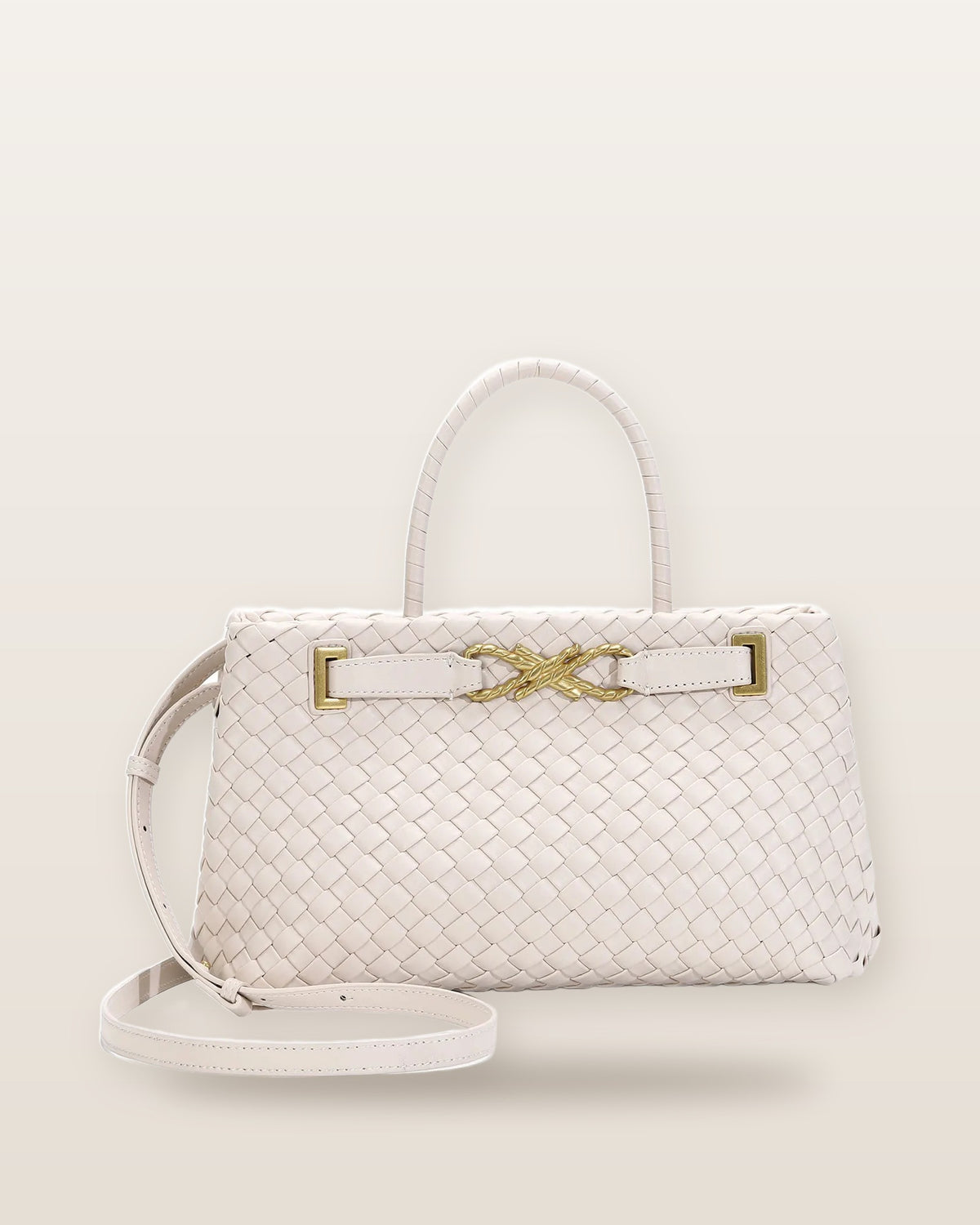 Ines Woven Knot Top Handle Bag