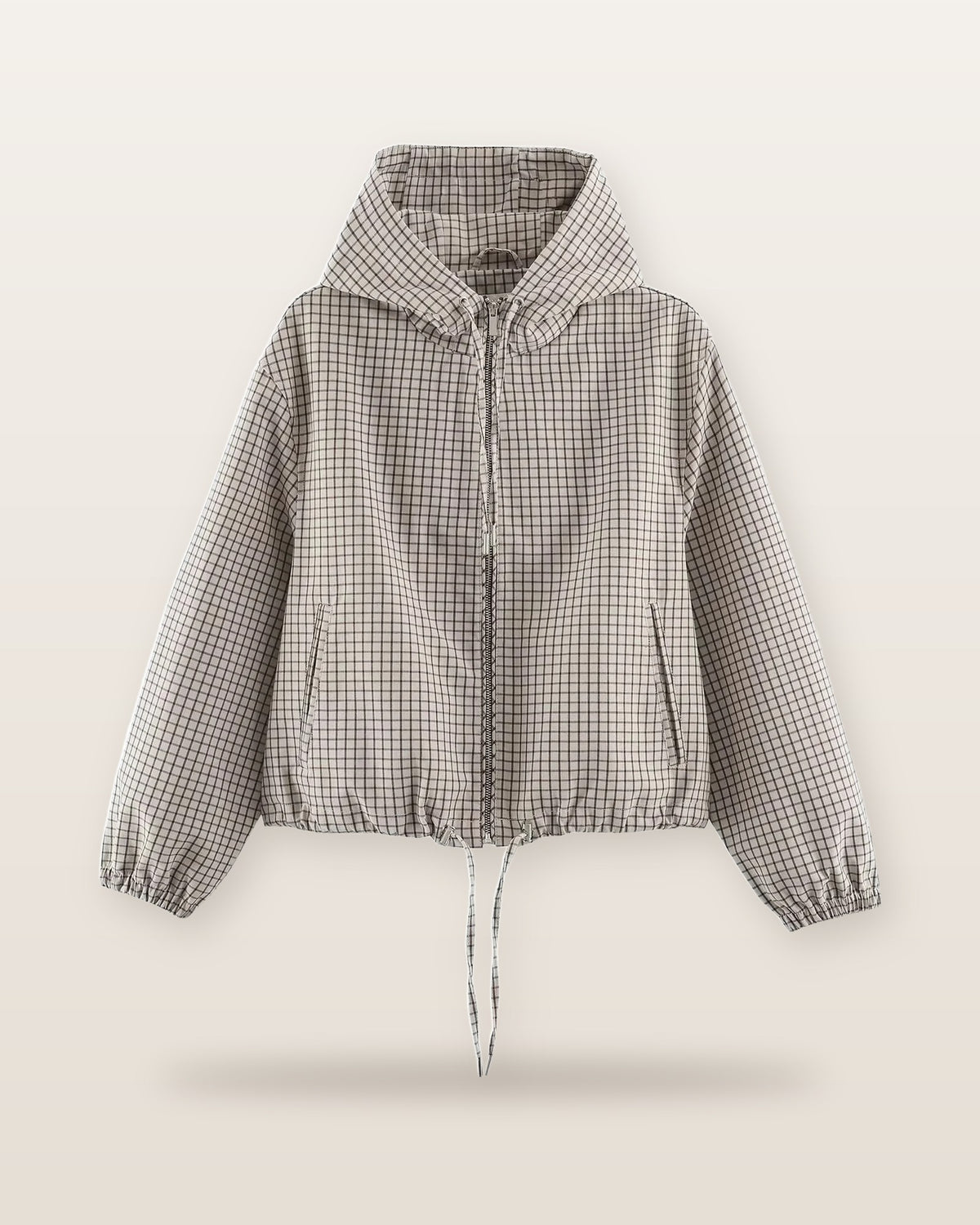 Tove Gingham Hooded Cropped Jacket