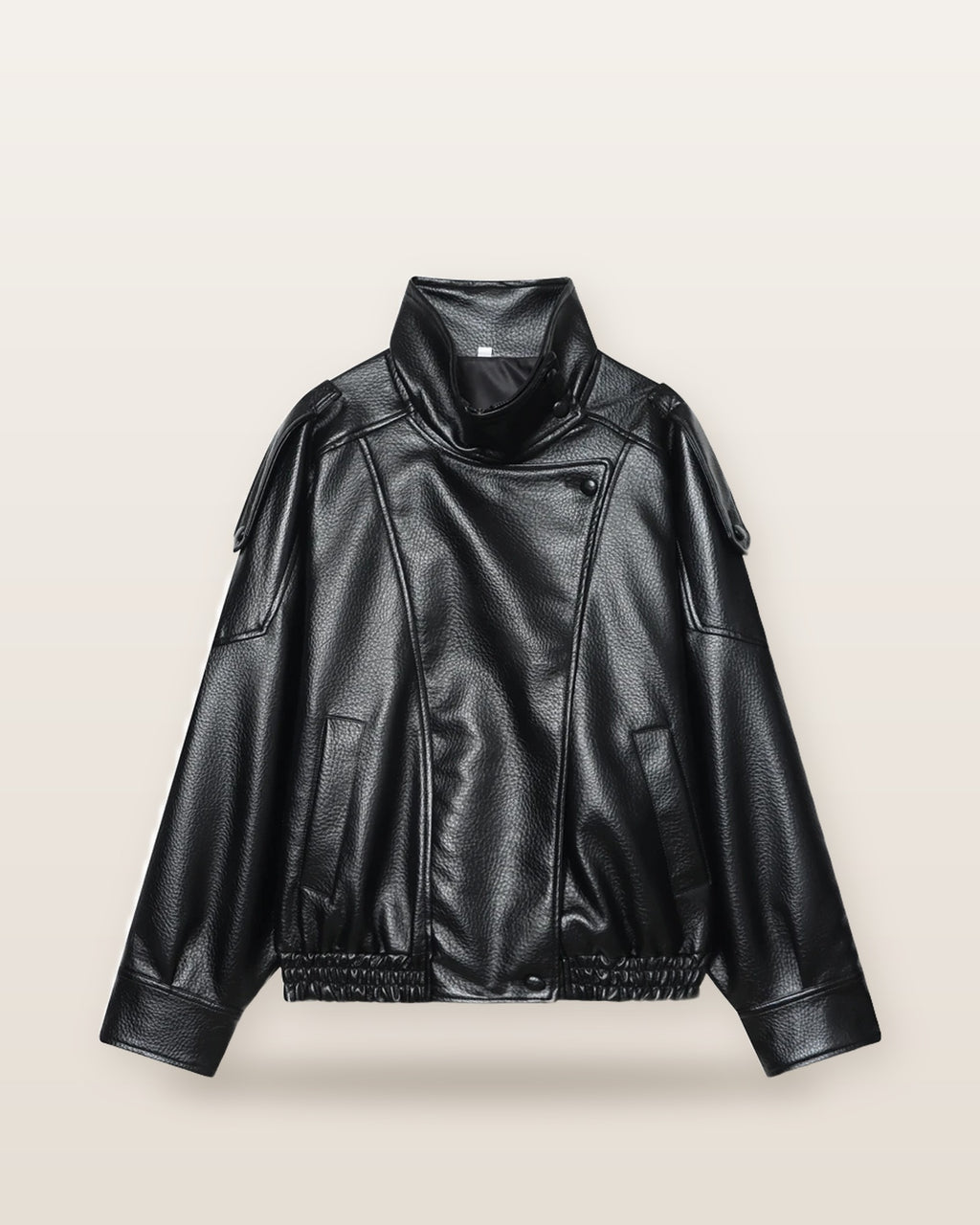 Noor Asymmetric Zip Faux Leather Jacket