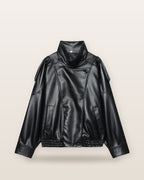 Noor Asymmetric Zip Faux Leather Jacket