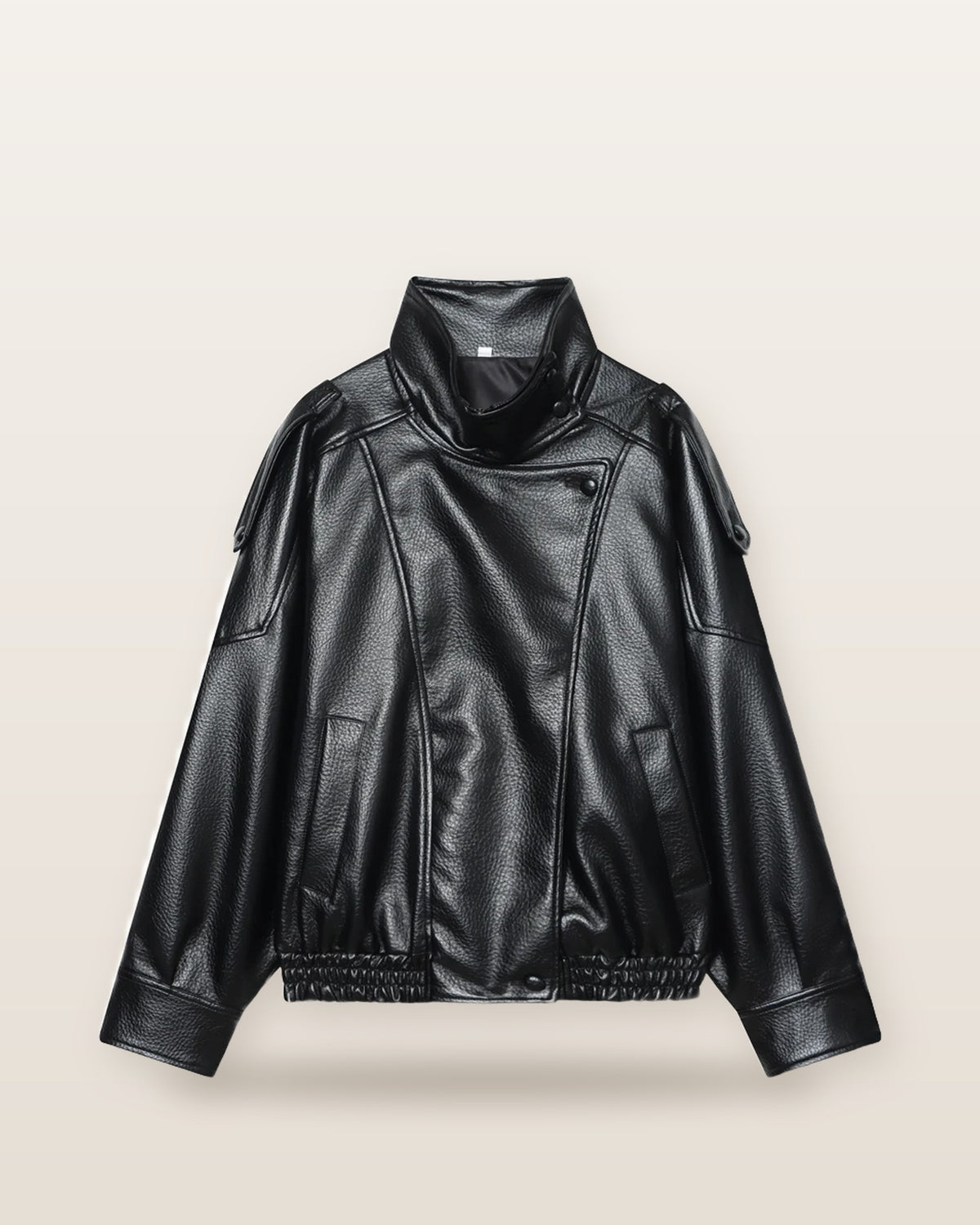 Noor Asymmetric Zip Faux Leather Jacket