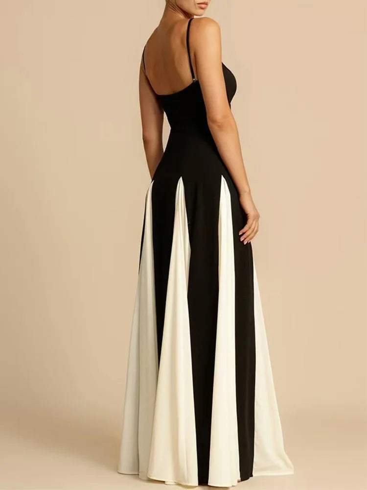 Thea Contrast Godet Maxi Dress