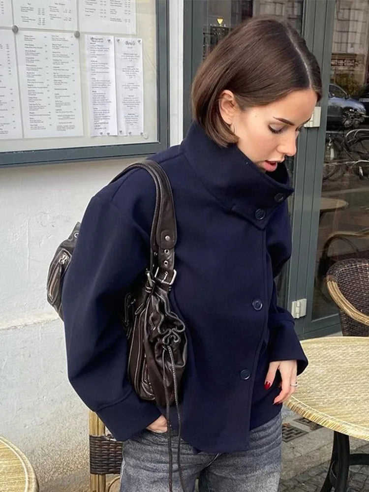 Clea Stand Collar Cropped Jacket