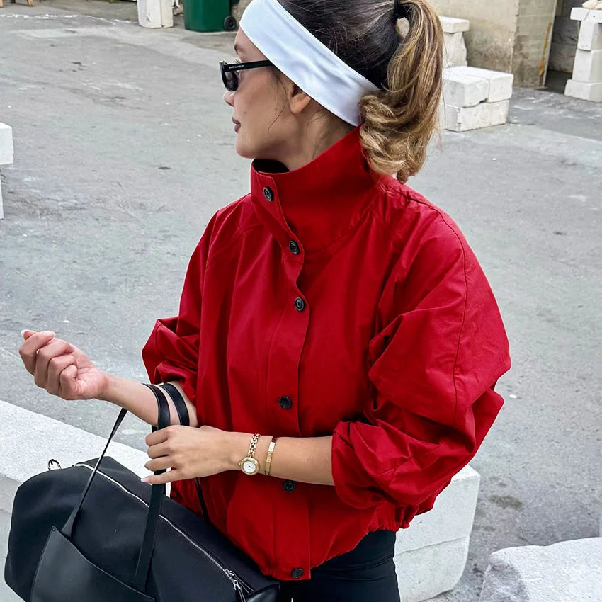 Lotte High Neck Cropped Jacket