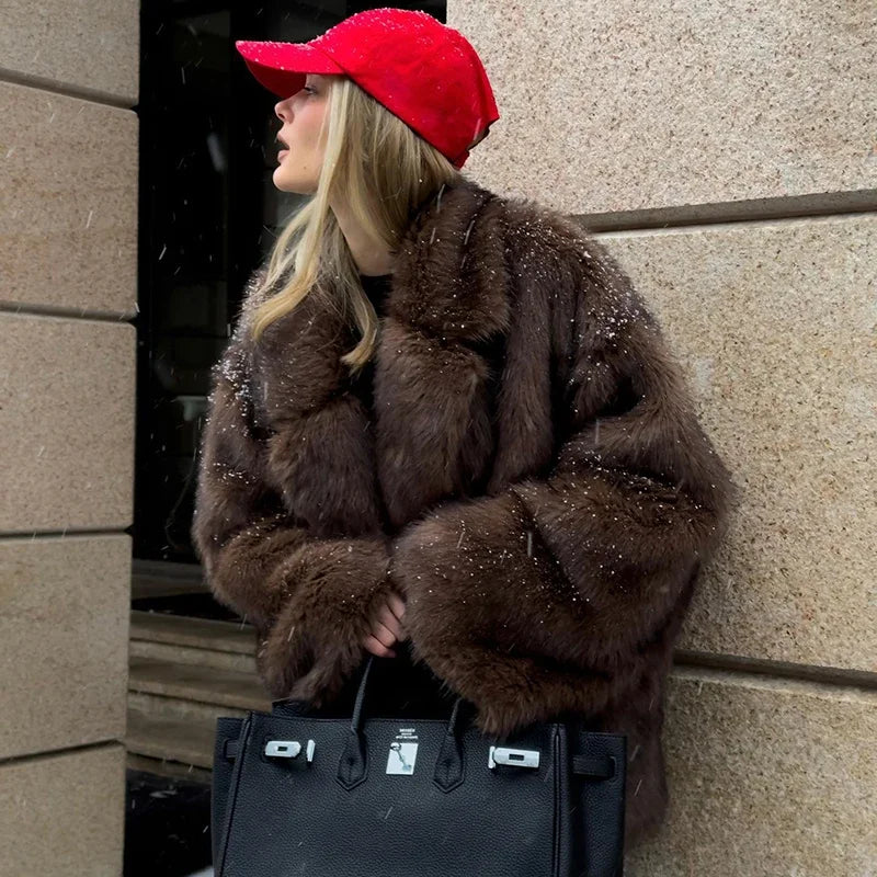 Willa Oversized Gradient Faux Fur Coat