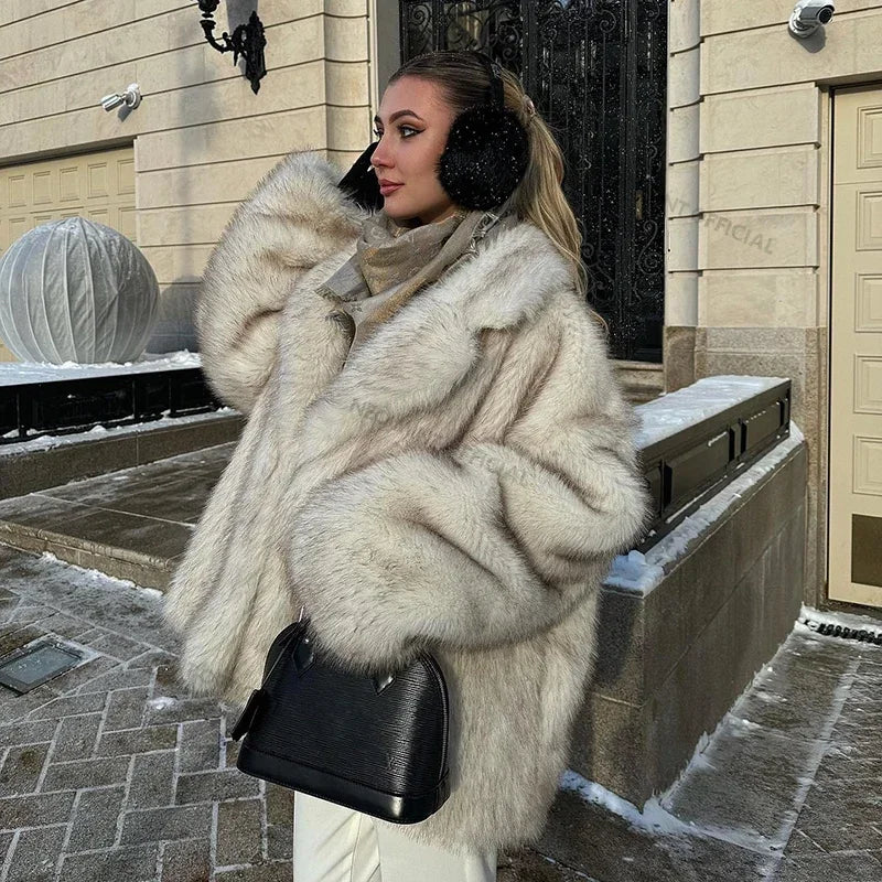 Willa Oversized Gradient Faux Fur Coat