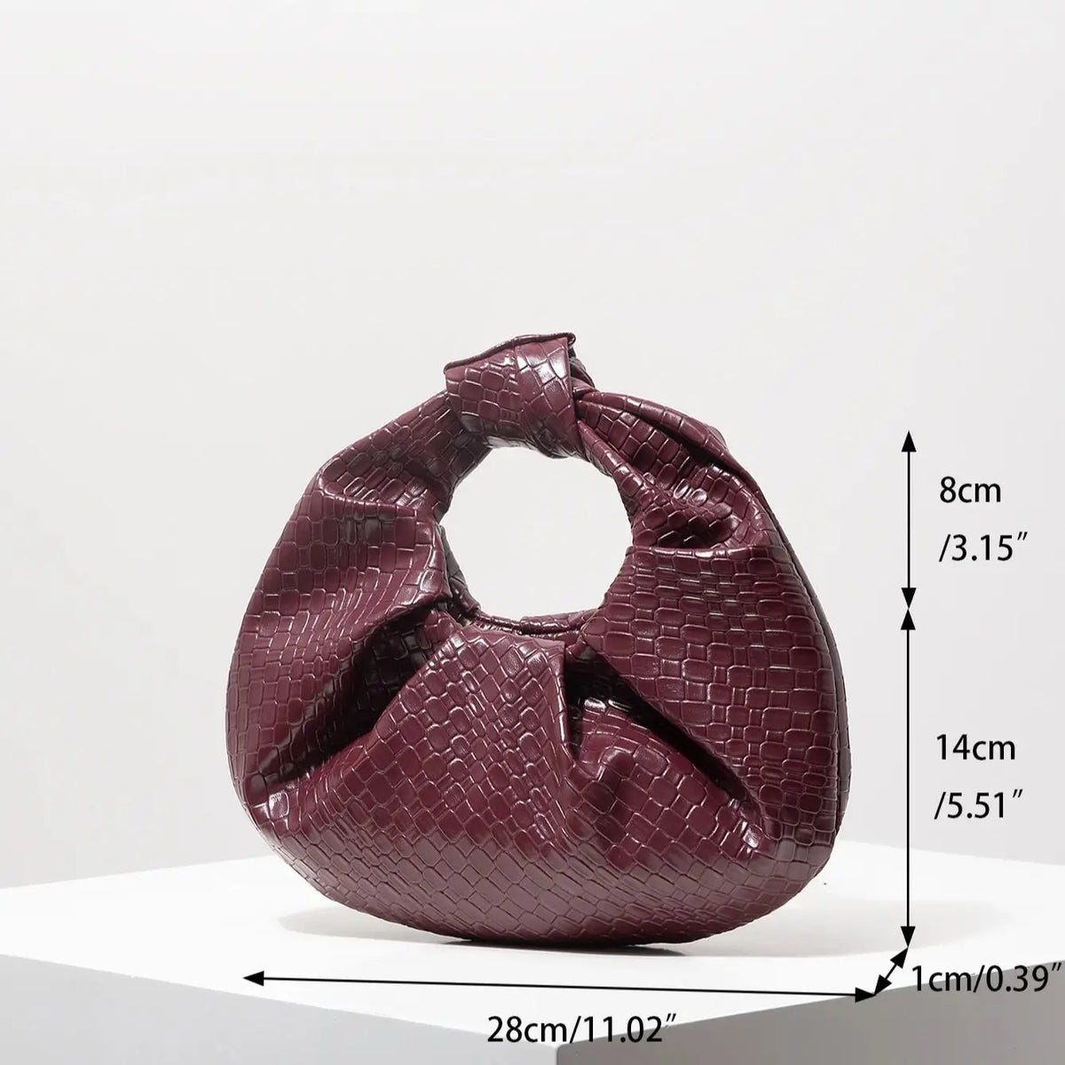 Lola Knotted Woven Crescent Bag