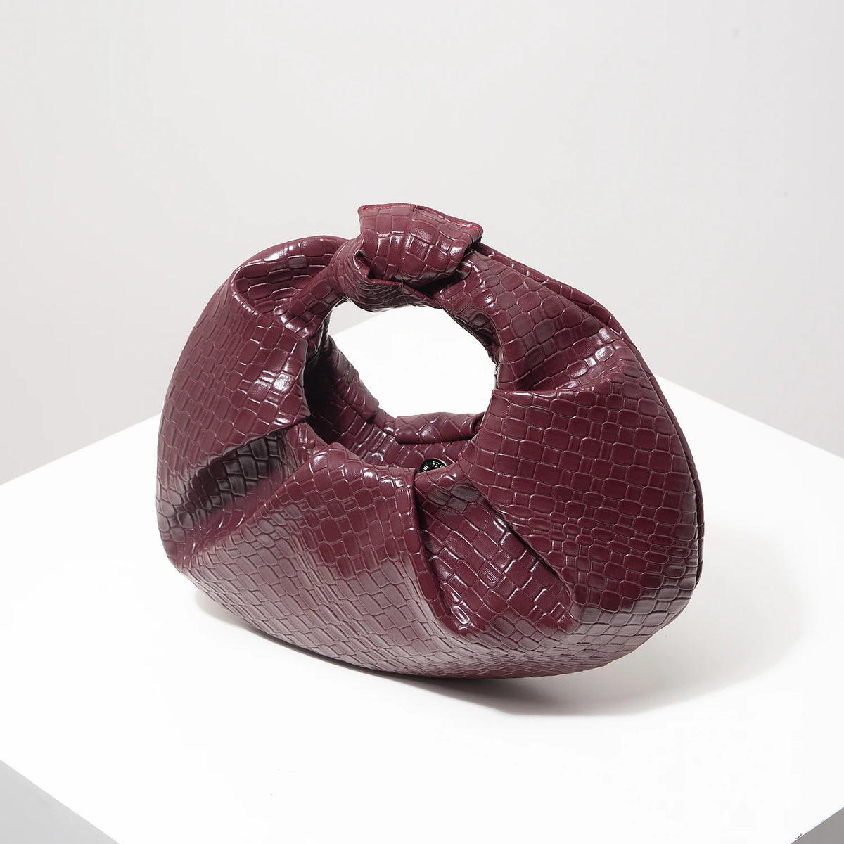 Lola Knotted Woven Crescent Bag