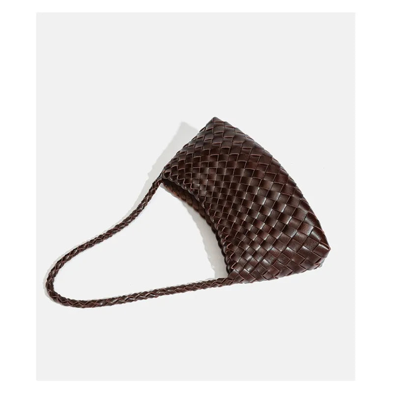 Elodie Woven Crescent Shoulder Bag