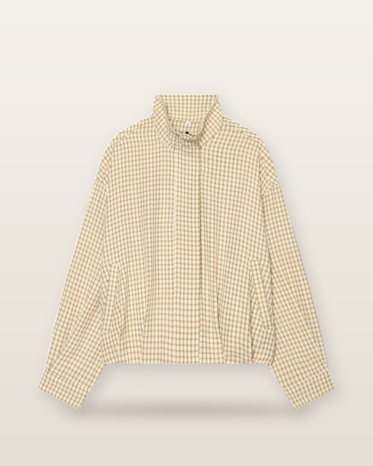 Mila Gingham Cropped Bomber Jacket - Yellow Check