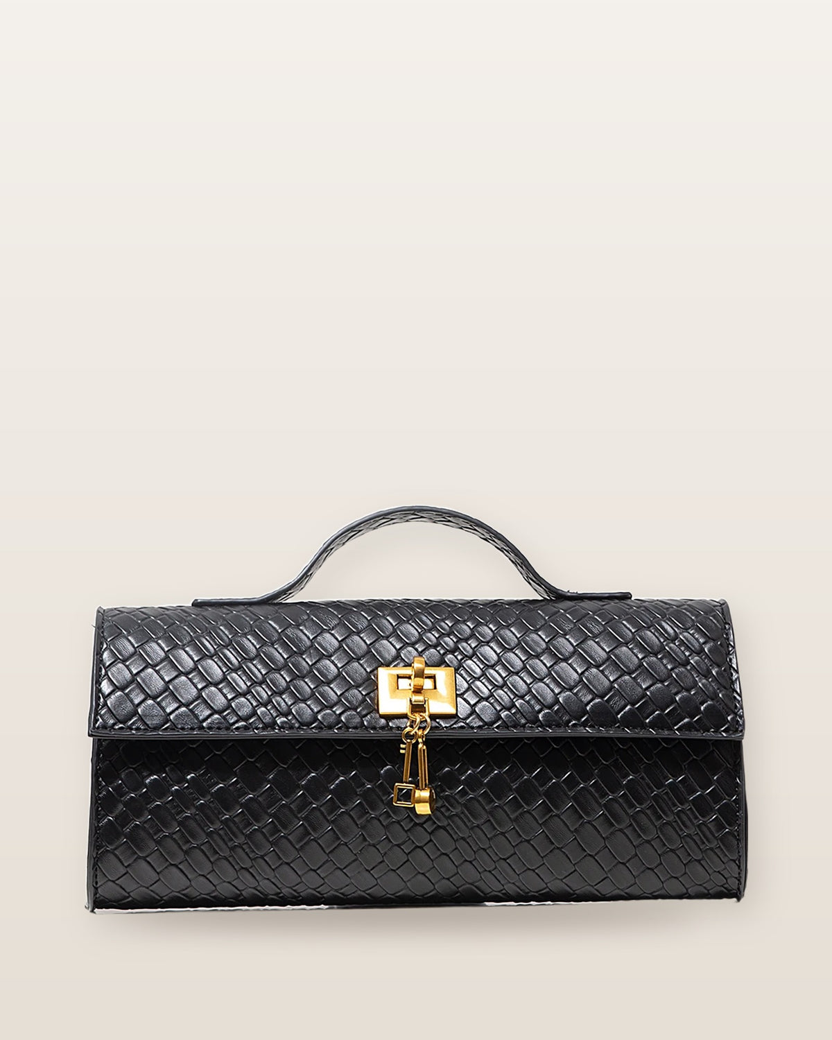 Gia Woven Top Handle Clutch Bag