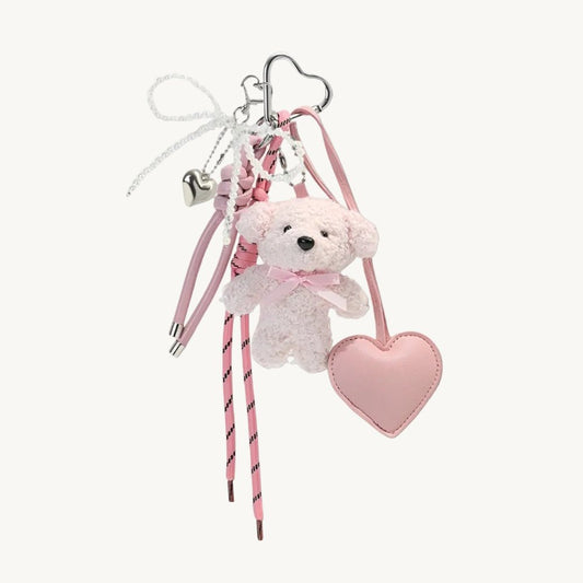Bear Plush Bag Charm Pink - Laluva