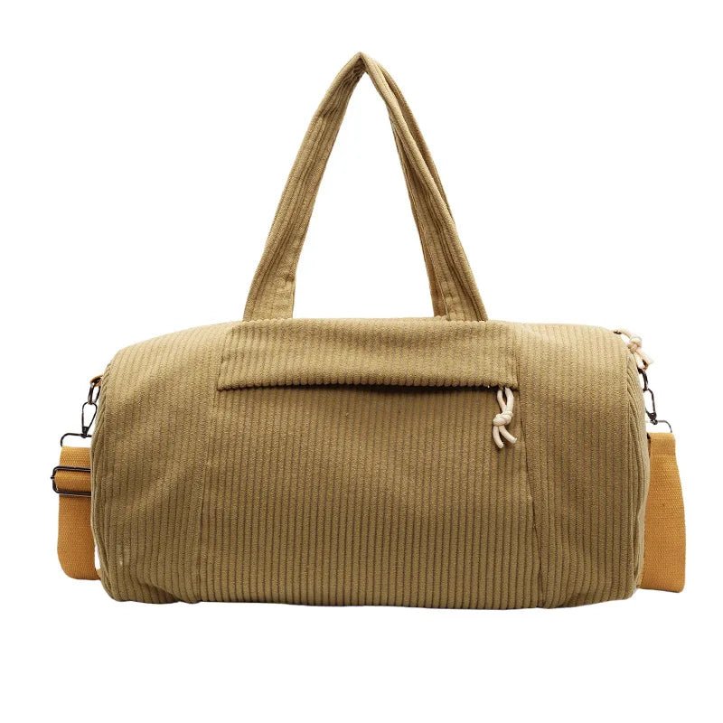 Cora Corduroy Barrel Duffle Bag - Laluva