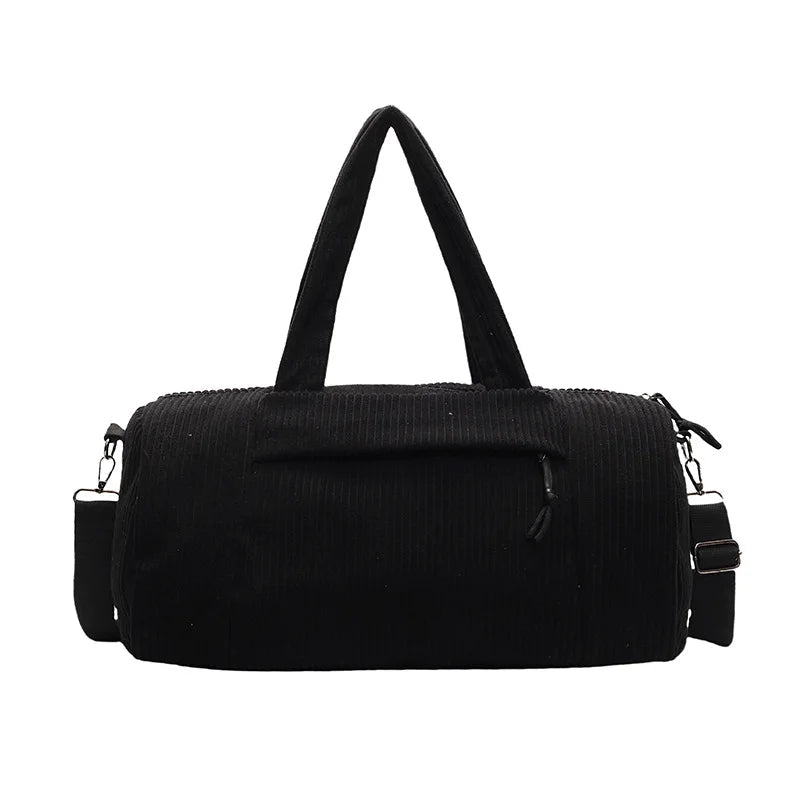 Cora Corduroy Barrel Duffle Bag - Laluva