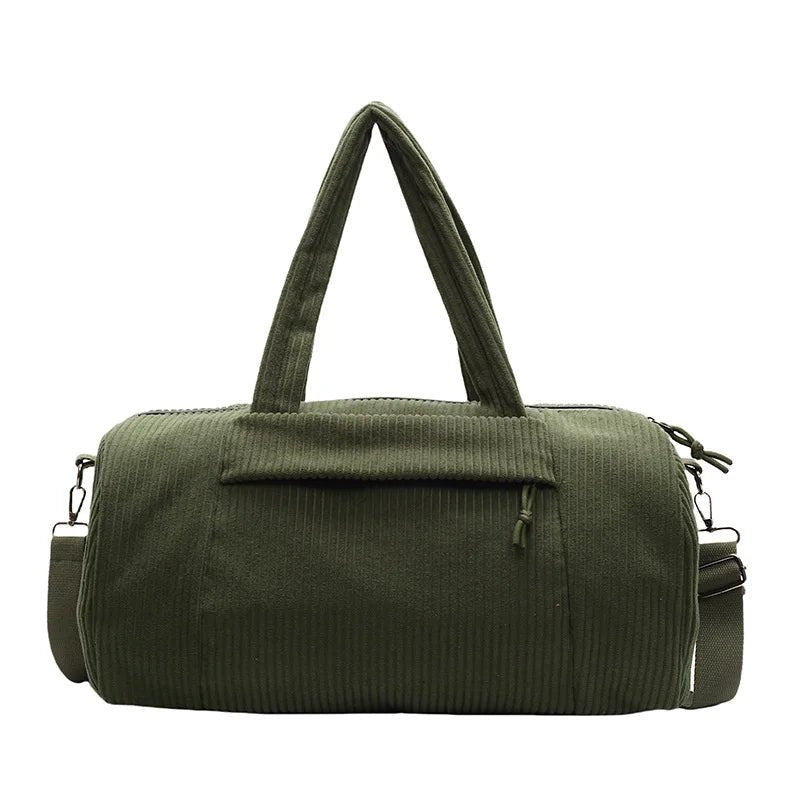 Cora Corduroy Barrel Duffle Bag - Laluva