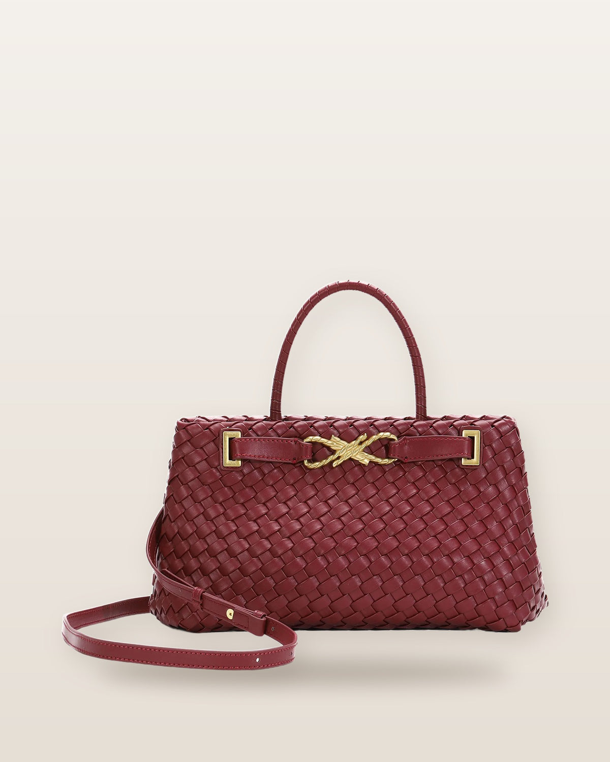 Ines Woven Knot Top Handle Bag