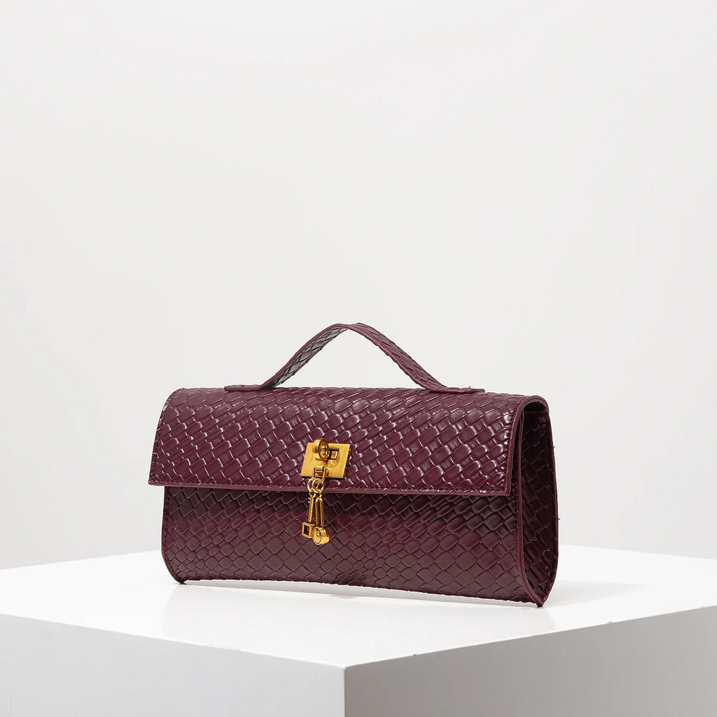 Gia Woven Top Handle Clutch Bag - Laluva