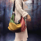 Greta Patchwork Leather Hobo Bag - Laluva