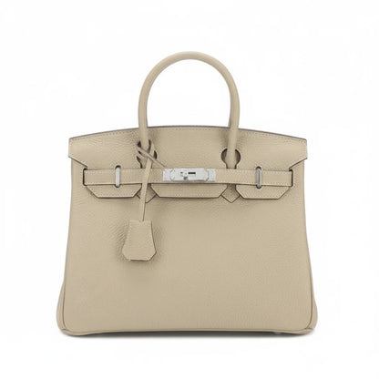 LALUVA Warkin Bags Genuine Leather Silver Hardware Elephant Gray