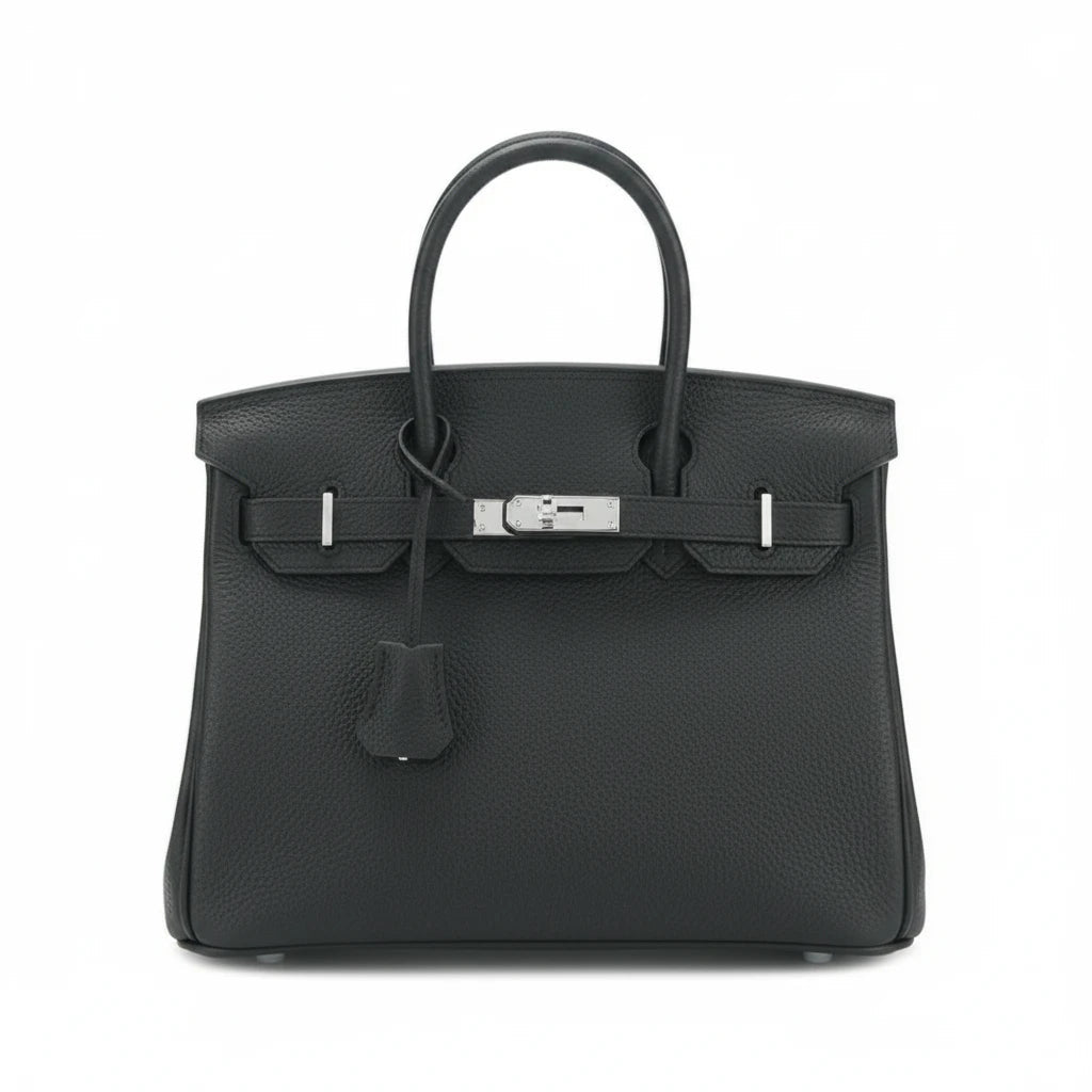 LALUVA Warkin Bags Genuine Leather Silver Hardware Black