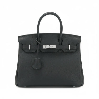 LALUVA Warkin Bags Genuine Leather Silver Hardware Black