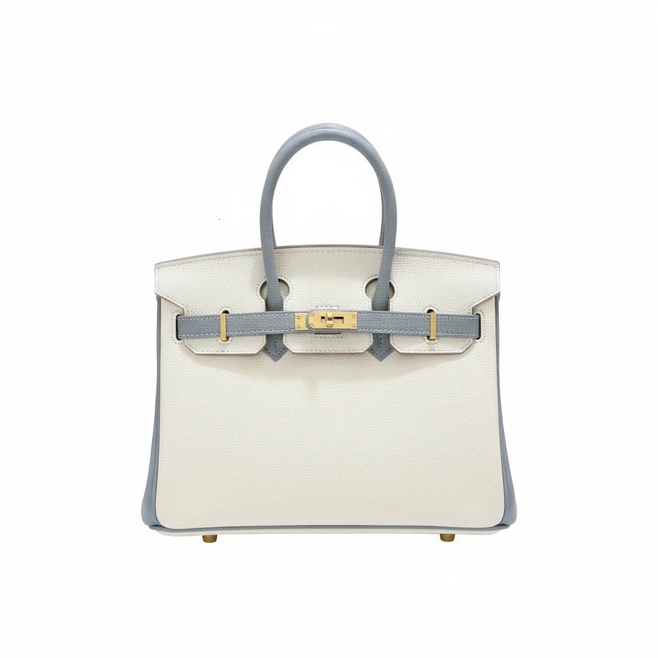 LALUVA Warkin Bags Genuine Leather Two Tone White Blue