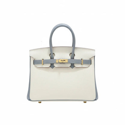 LALUVA Warkin Bags Genuine Leather Two Tone White Blue