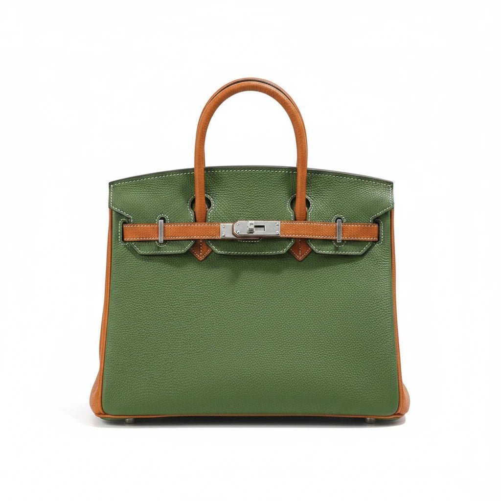 LALUVA Warkin Bags Genuine Leather Two Tone Army Golden