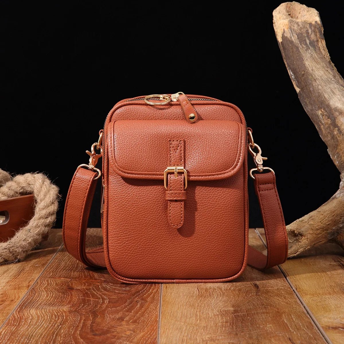 Lena Buckle-Flap Organizer Crossbody Bag - Laluva