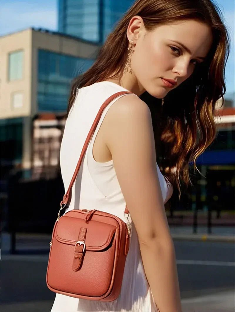 Lena Buckle-Flap Organizer Crossbody Bag - Laluva