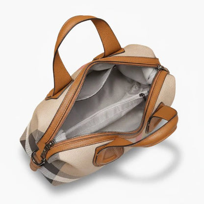 Leona Classic Plaid Vegan Leather Tote Bag - Laluva