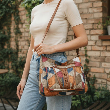 Marry Patchwork crossbody handbag - Laluva