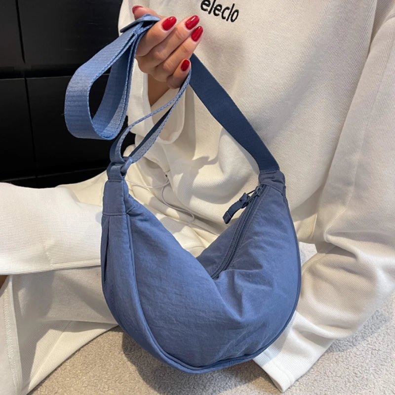 Maya Nylon Half-Moon Crossbody Bag - Laluva