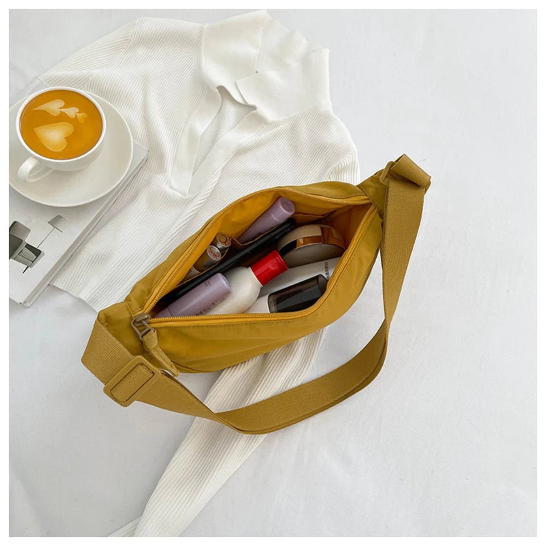 Maya Nylon Half-Moon Crossbody Bag - Laluva