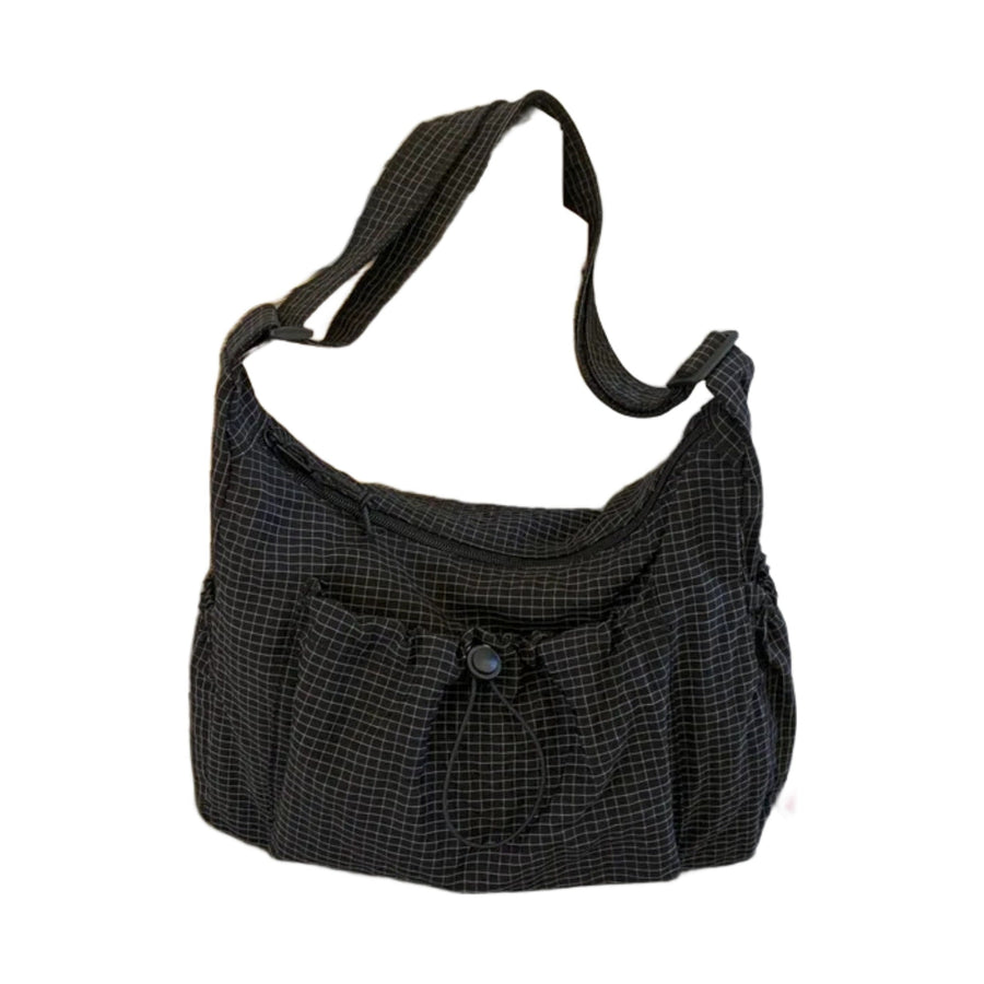 Noa Pleated Checkered Crossbody Bag