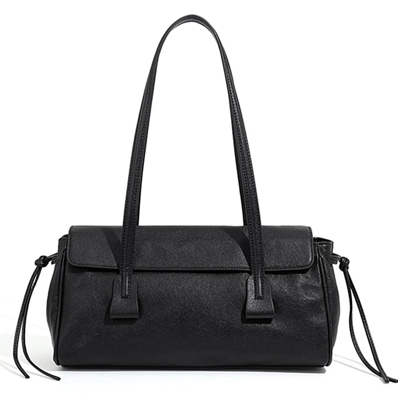 Nora Leather Baguette Bag - Laluva