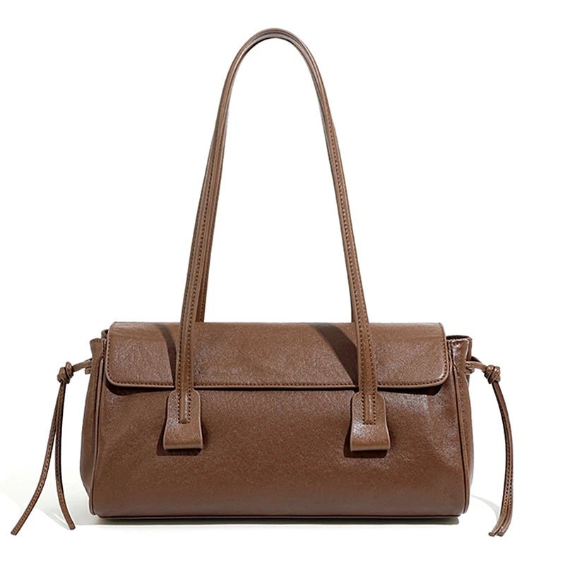 Nora Leather Baguette Bag - Laluva
