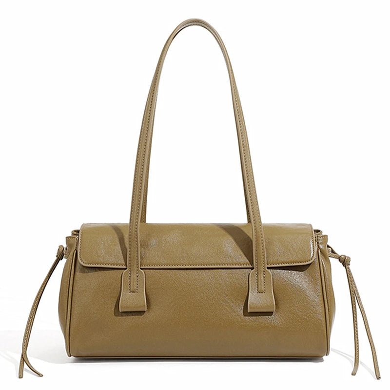 Nora Leather Baguette Bag - Laluva