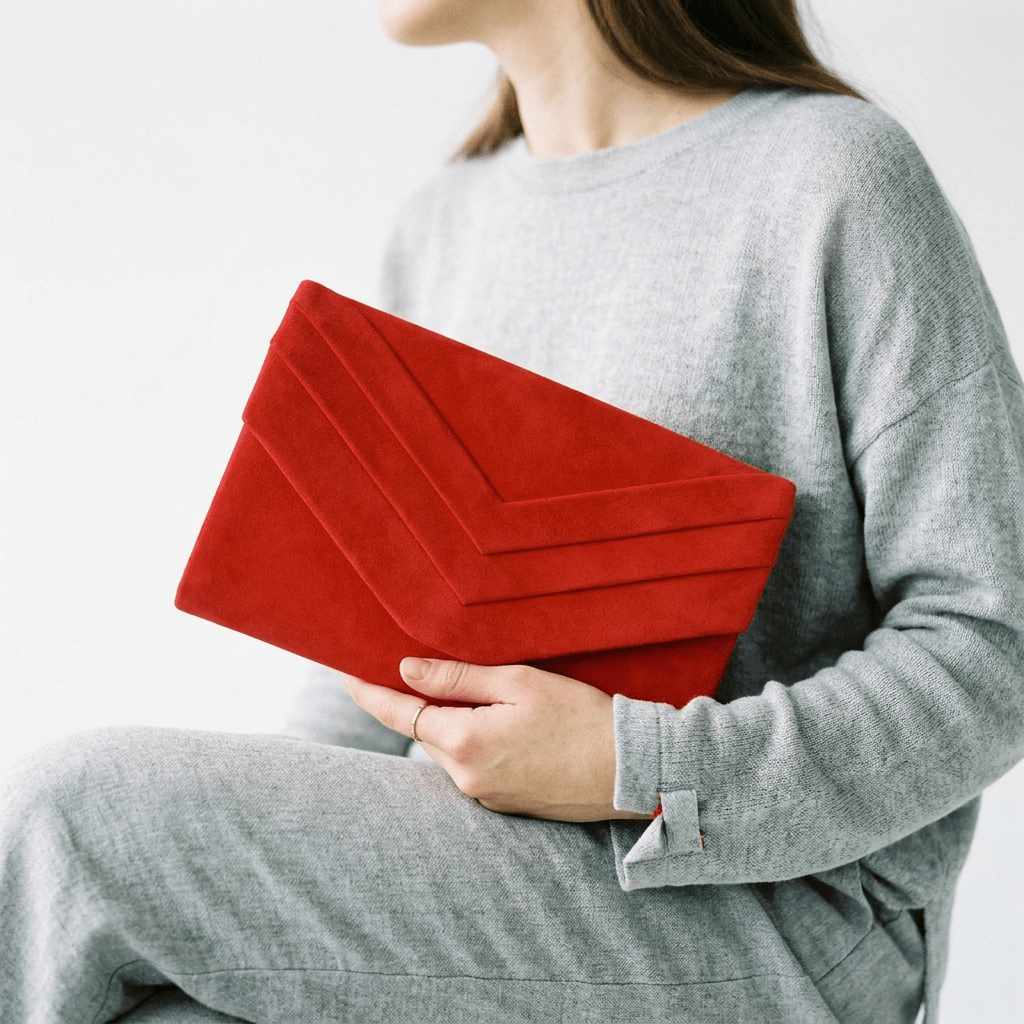 Odette Velvet Envelope Evening Bag - Laluva