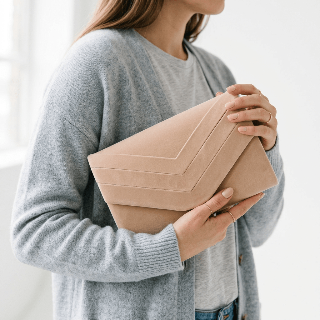 Odette Velvet Envelope Evening Bag - Laluva