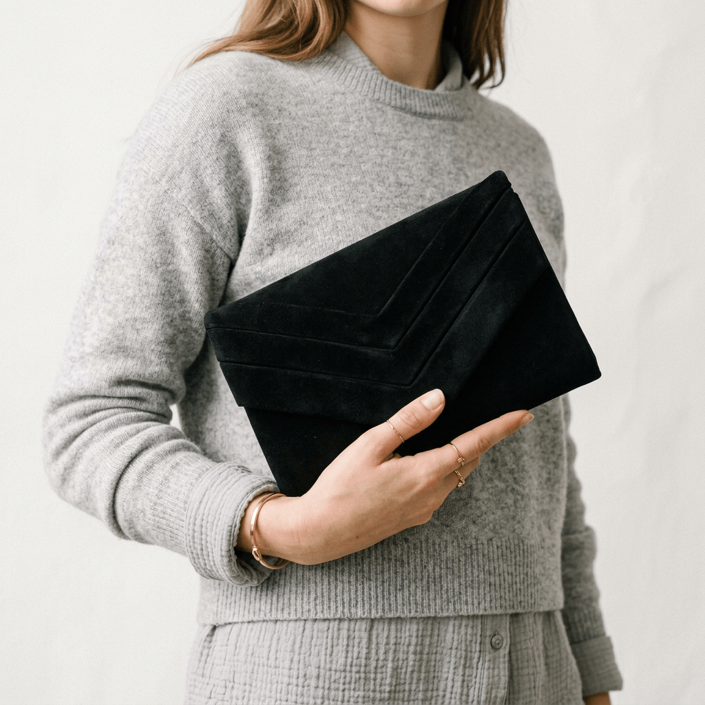 Odette Velvet Envelope Evening Bag - Laluva