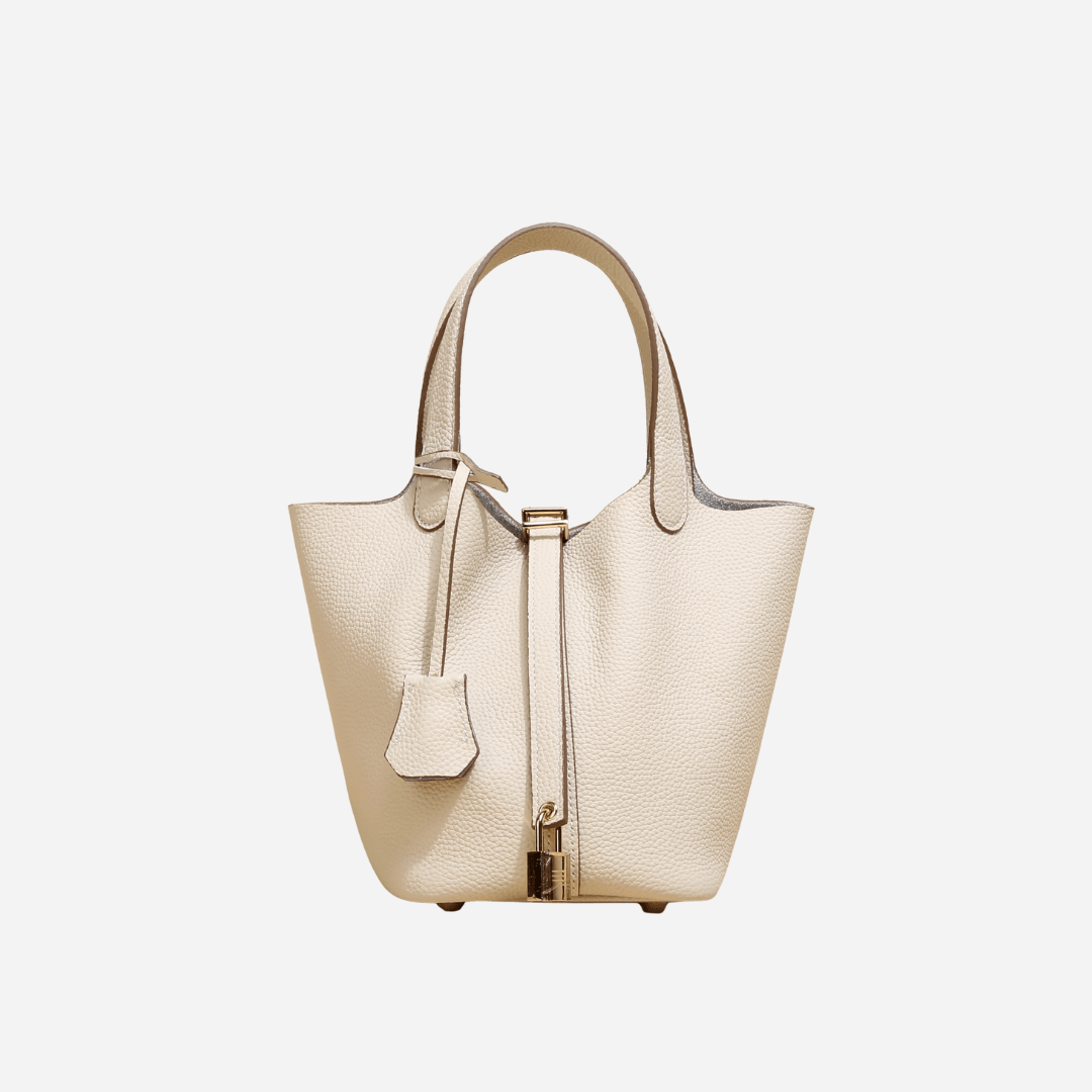 Picolle Leather Bag ivory White - Laluva