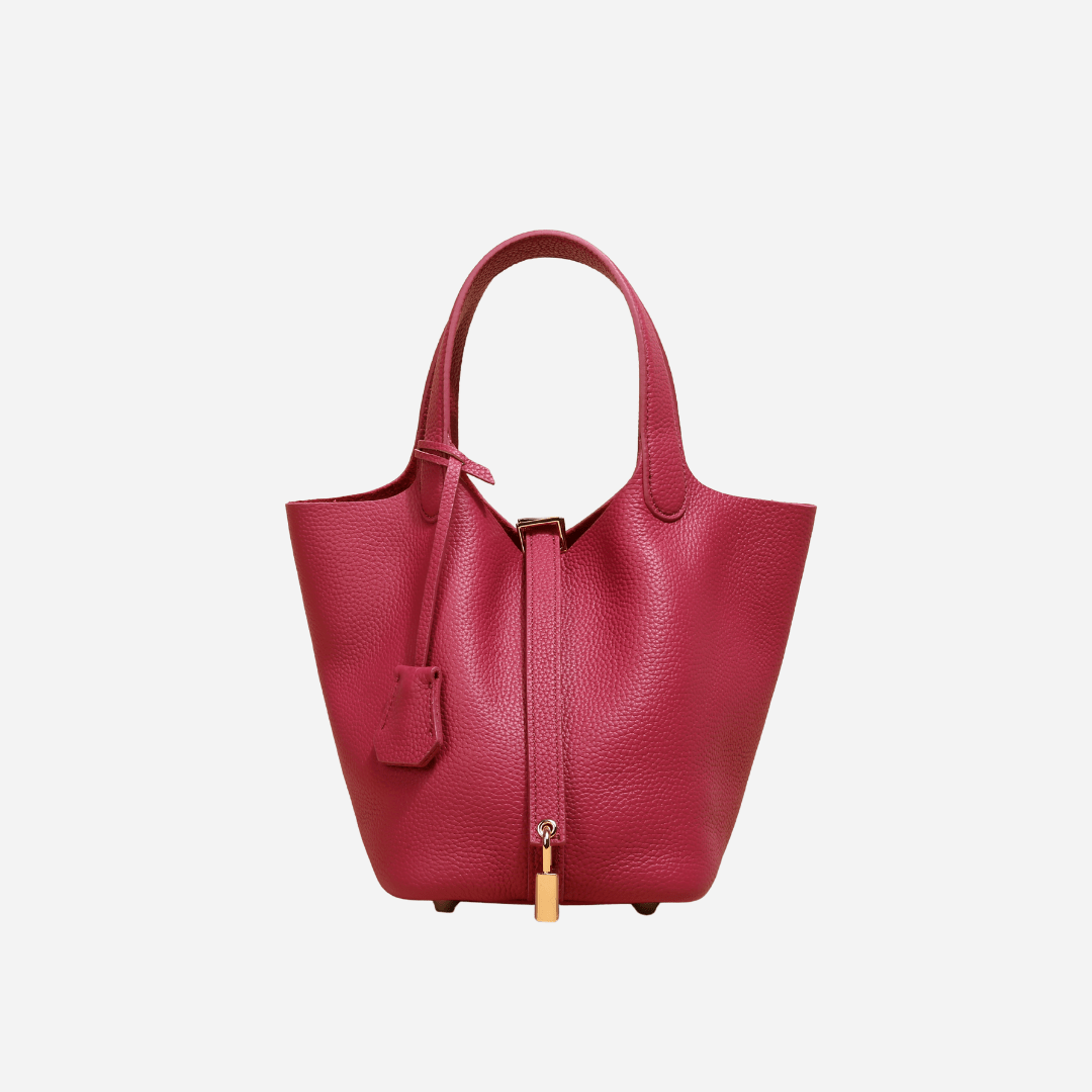 Picolle Leather Bag Magenta - Laluva