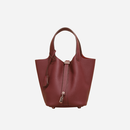 Picolle Leather Bag Dark Brown - Laluva