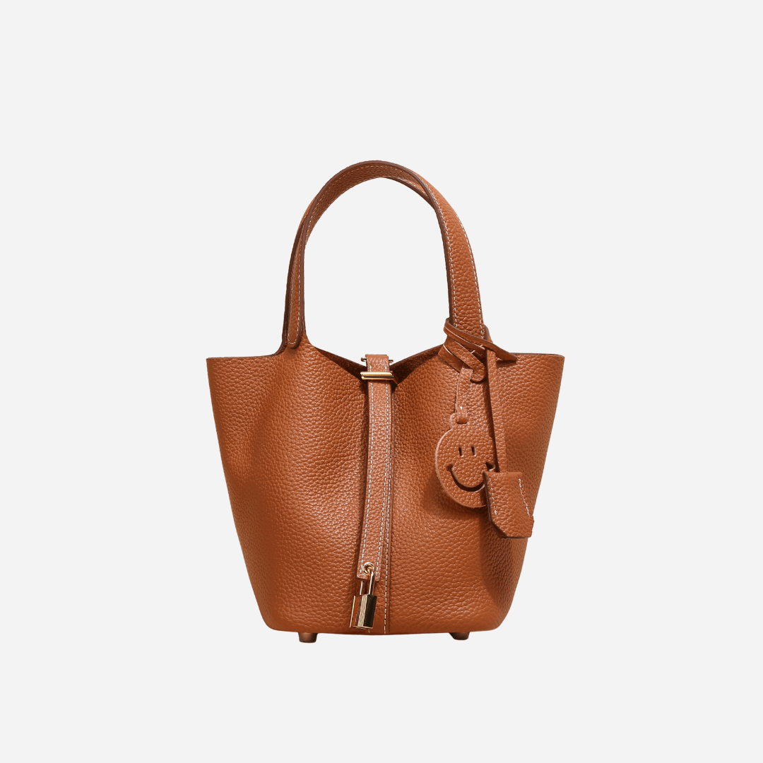 Picolle Leather Bag Bronze - Laluva