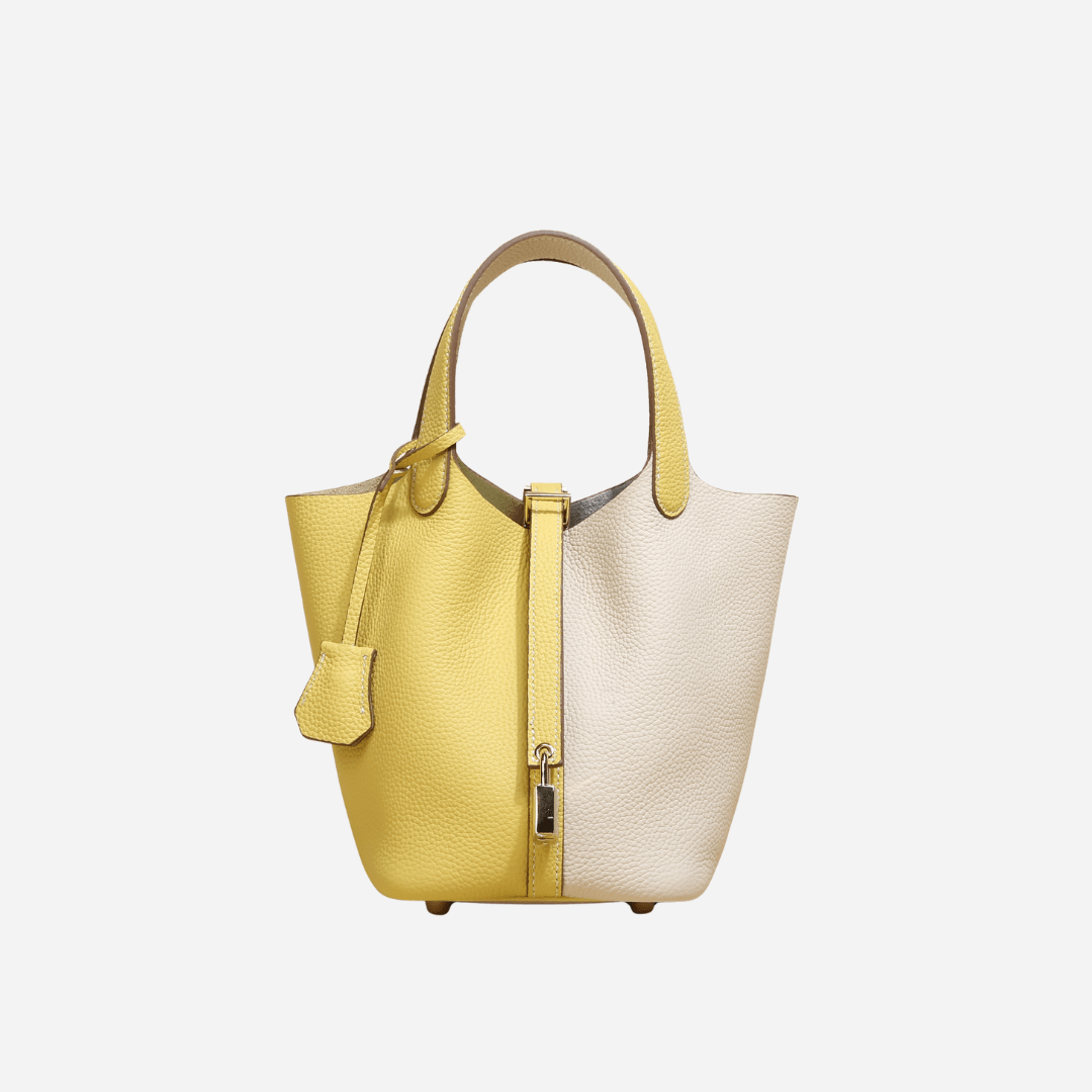 Picolle Two Tone Bag Yellow Ivory - Laluva