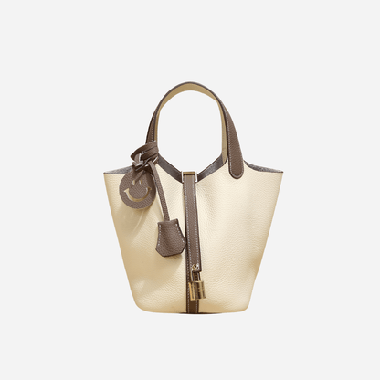 Picolle Two Tone Bag Ivory Tan - Laluva